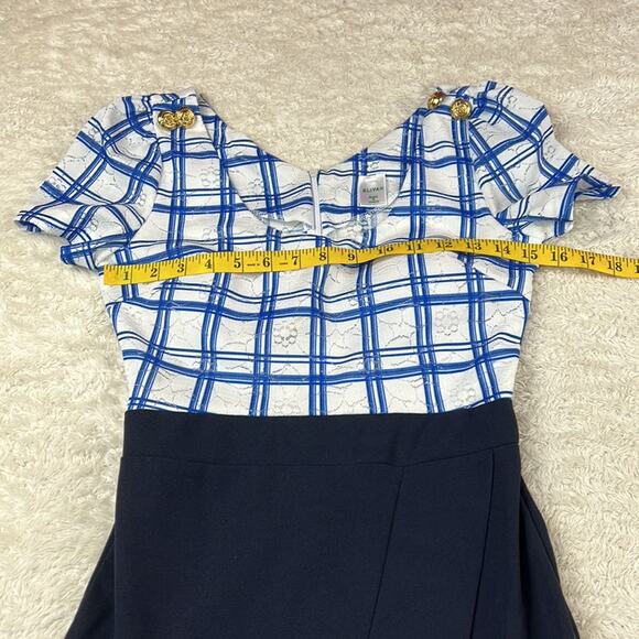 Eliyah ruffle hem checked bust sheath dress, size XS - Picture 5 of 8